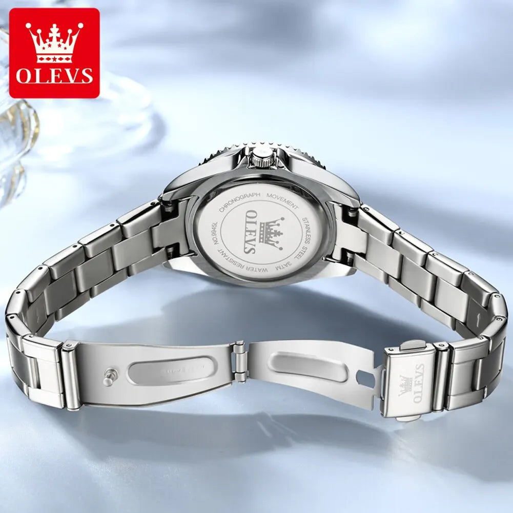 Relógio de Quartzo Feminino OLEVS Original com Mostrador de Diamante