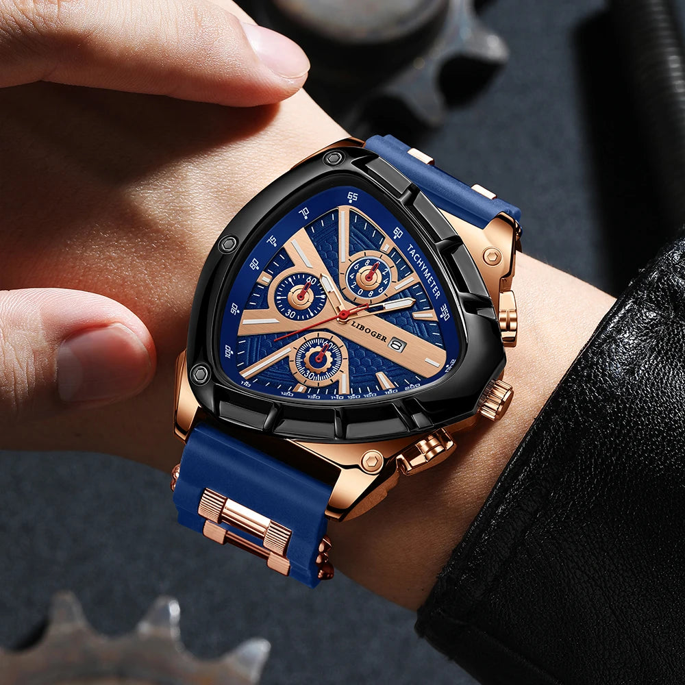Relógio Masculino Esportivo Exclusivo com Pulseira de Silicone de Alta Qualidade, Quartzo com Data Automática, Novo Design, Sucesso de Vendas – Presente Ideal para Ele