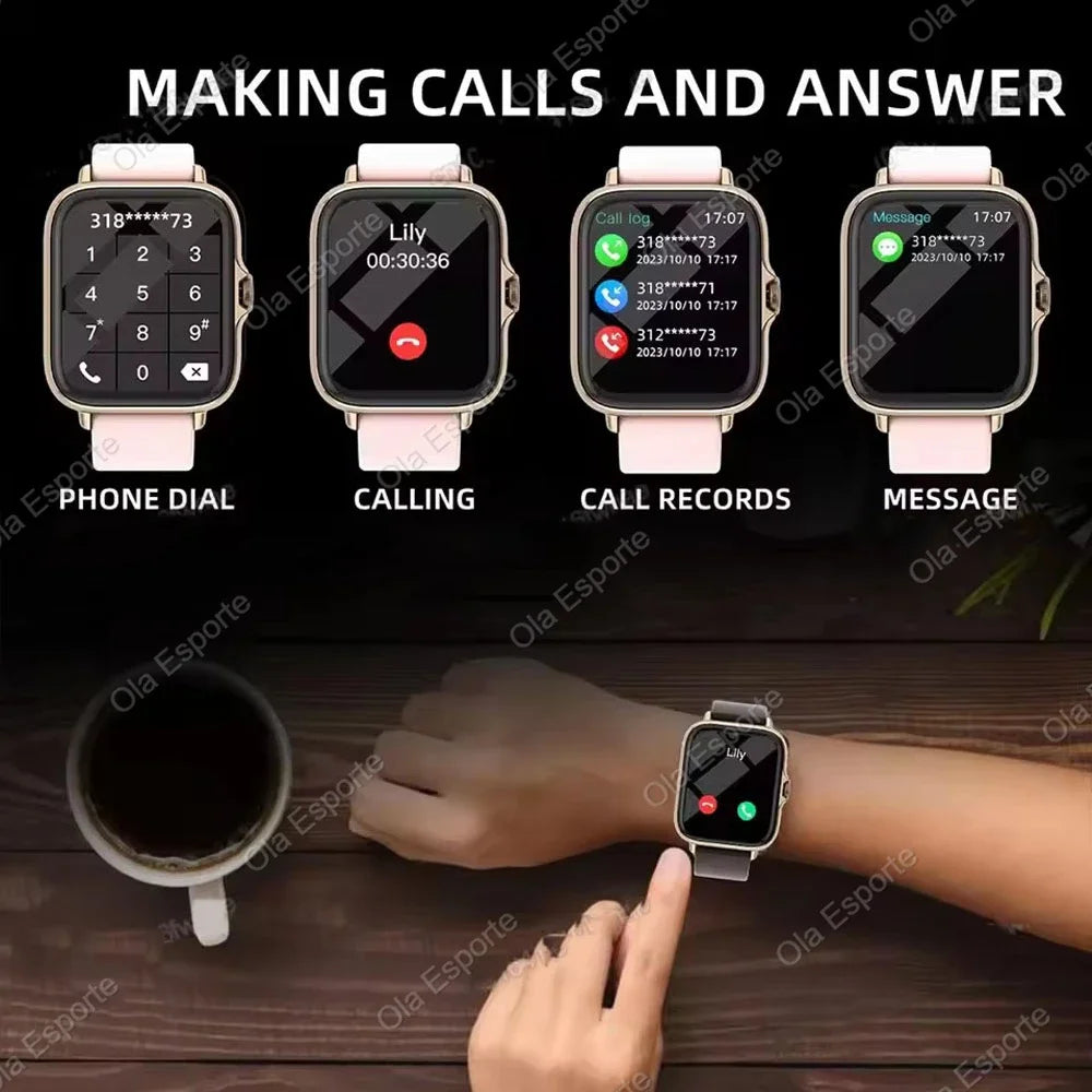 Novo Smartwatch Android com Tela Infinita de 2,01", Chamadas Bluetooth e Monitoramento de Oxigênio e Pressão Arterial – Unissex