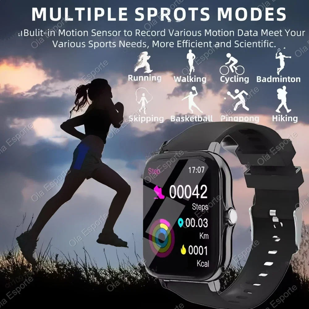 Novo Smartwatch Android com Tela Infinita de 2,01", Chamadas Bluetooth e Monitoramento de Oxigênio e Pressão Arterial – Unissex