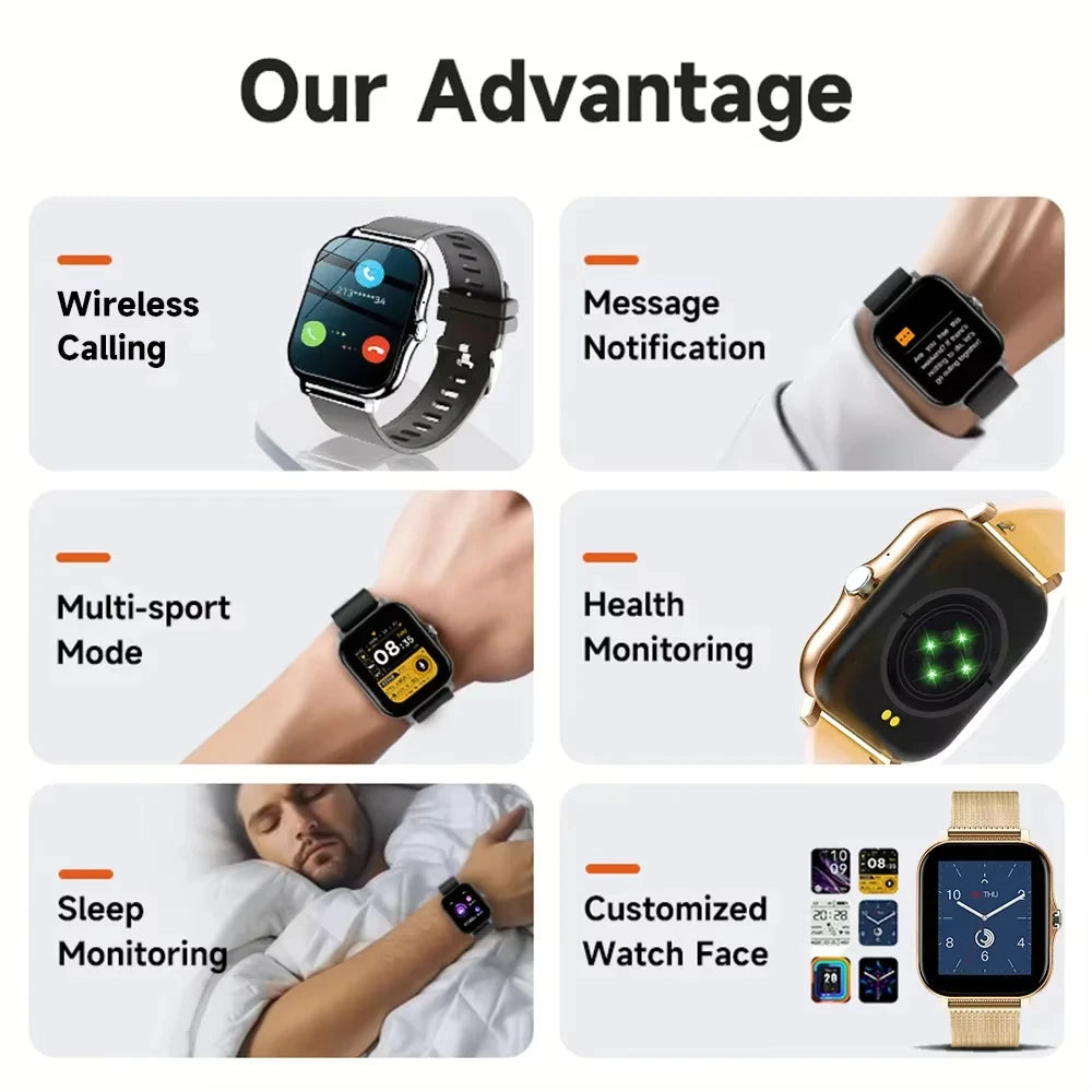 Smartwatch LAXASFIT Y13 Pro Max 2026 – Relógio Inteligente Esportivo com Tela Touch Completa, Chamadas Bluetooth e Funções Fitness