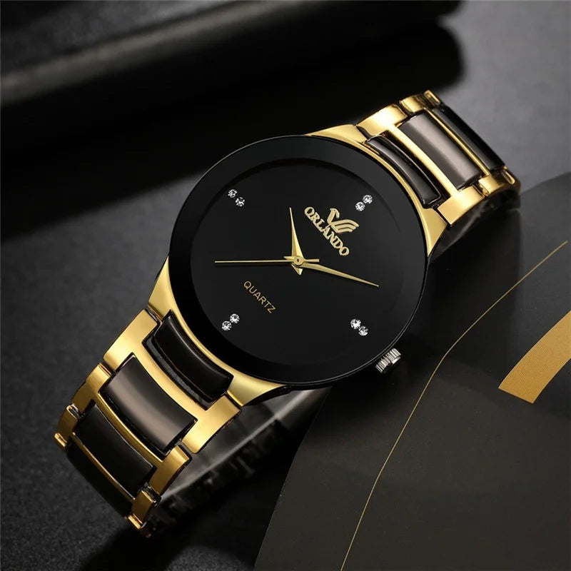 Relógio Masculino de Negócios e Moda com Pulseira de Aço Preto – Analógico de Quartzo