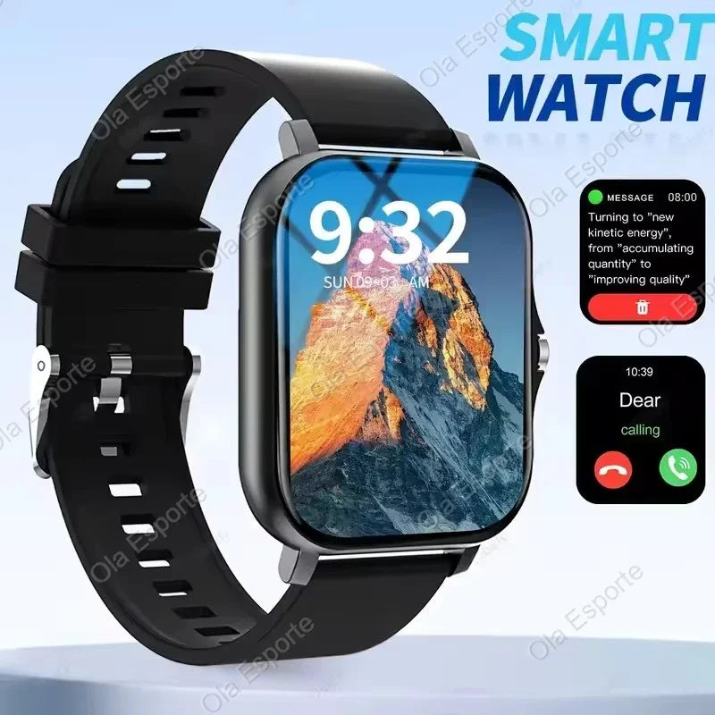 Novo Smartwatch Android com Tela Infinita de 2,01", Chamadas Bluetooth e Monitoramento de Oxigênio e Pressão Arterial – Unissex