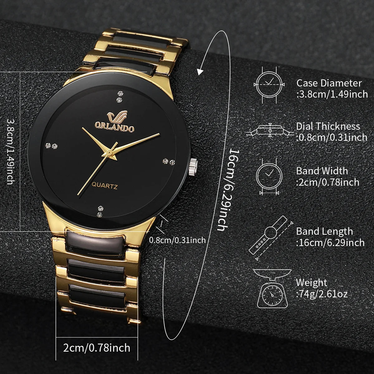 Relógio Masculino de Negócios e Moda com Pulseira de Aço Preto – Analógico de Quartzo