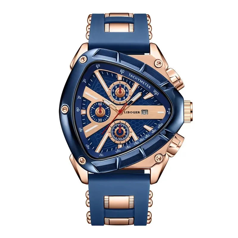 Relógio Masculino Esportivo Exclusivo com Pulseira de Silicone de Alta Qualidade, Quartzo com Data Automática, Novo Design, Sucesso de Vendas – Presente Ideal para Ele