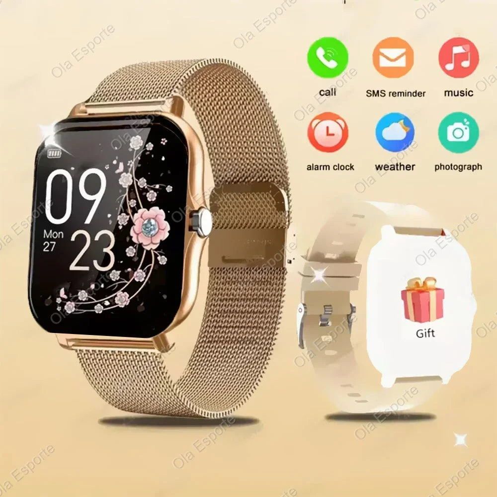Novo Smartwatch Android com Tela Infinita de 2,01", Chamadas Bluetooth e Monitoramento de Oxigênio e Pressão Arterial – Unissex