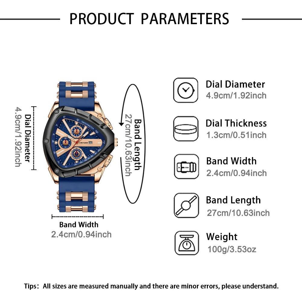 Relógio Masculino Esportivo Exclusivo com Pulseira de Silicone de Alta Qualidade, Quartzo com Data Automática, Novo Design, Sucesso de Vendas – Presente Ideal para Ele