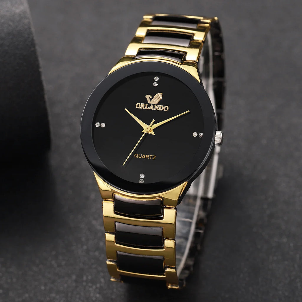 Relógio Masculino de Negócios e Moda com Pulseira de Aço Preto – Analógico de Quartzo
