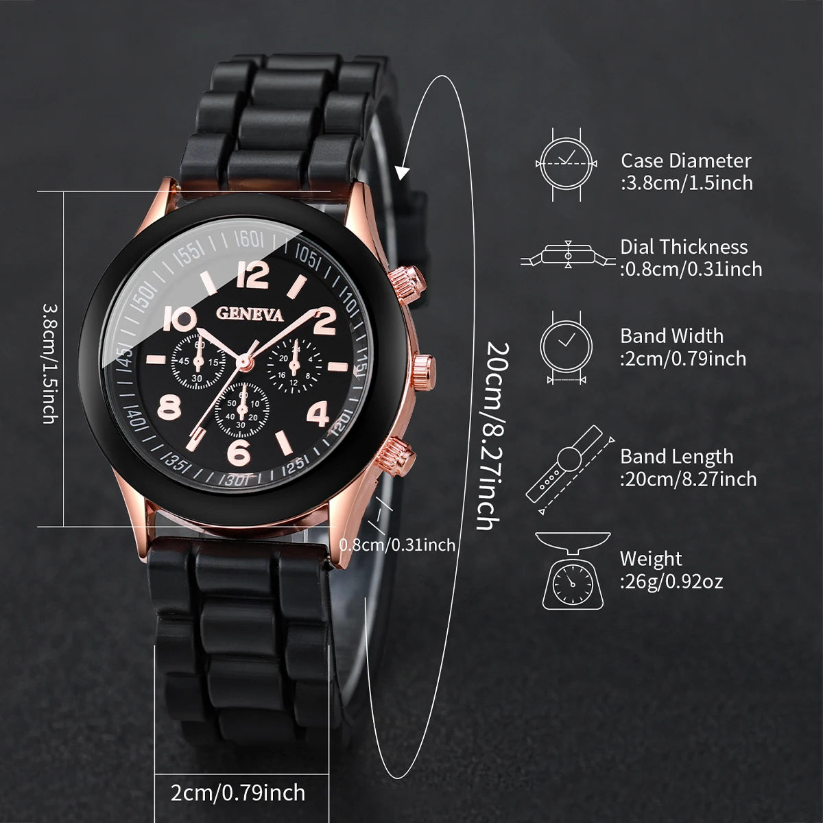 Conjunto de 4 peças: Relógios para casal (estilo fashion com numerais arábicos), relógio feminino de quartzo com pulseira de silicone e pulseiras magnéticas em formato de coração.
